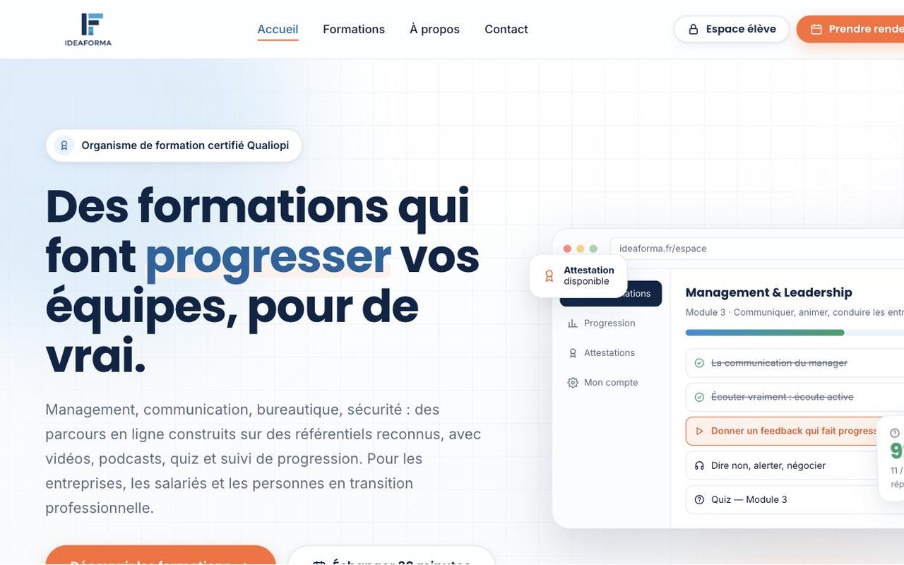 Page d'accueil d'Ideaforma